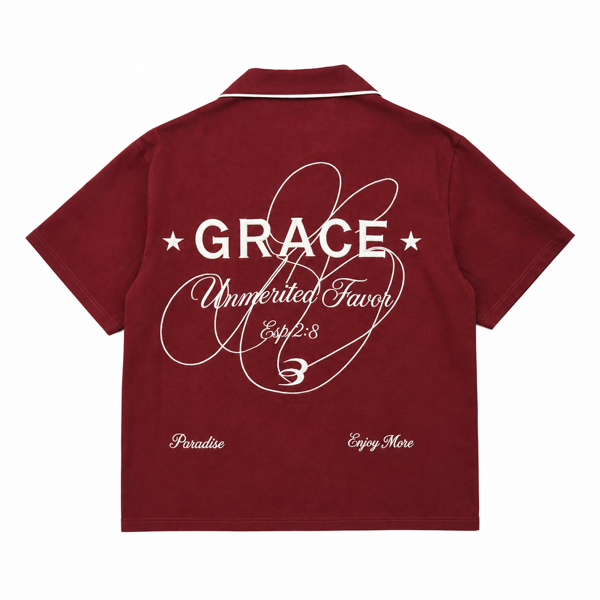 UNMERITED FAVOR SHIRT - DEEP BURGUNDY